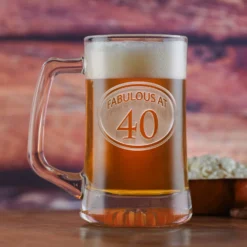 Engraved 40th Birthday Beer Mug
