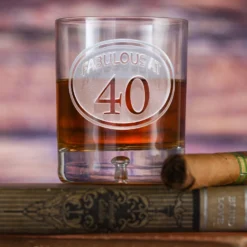 Engraved 40th Birthday Whiskey Glass