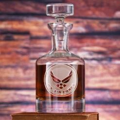 Engraved Air Force Whiskey Scotch Decanter