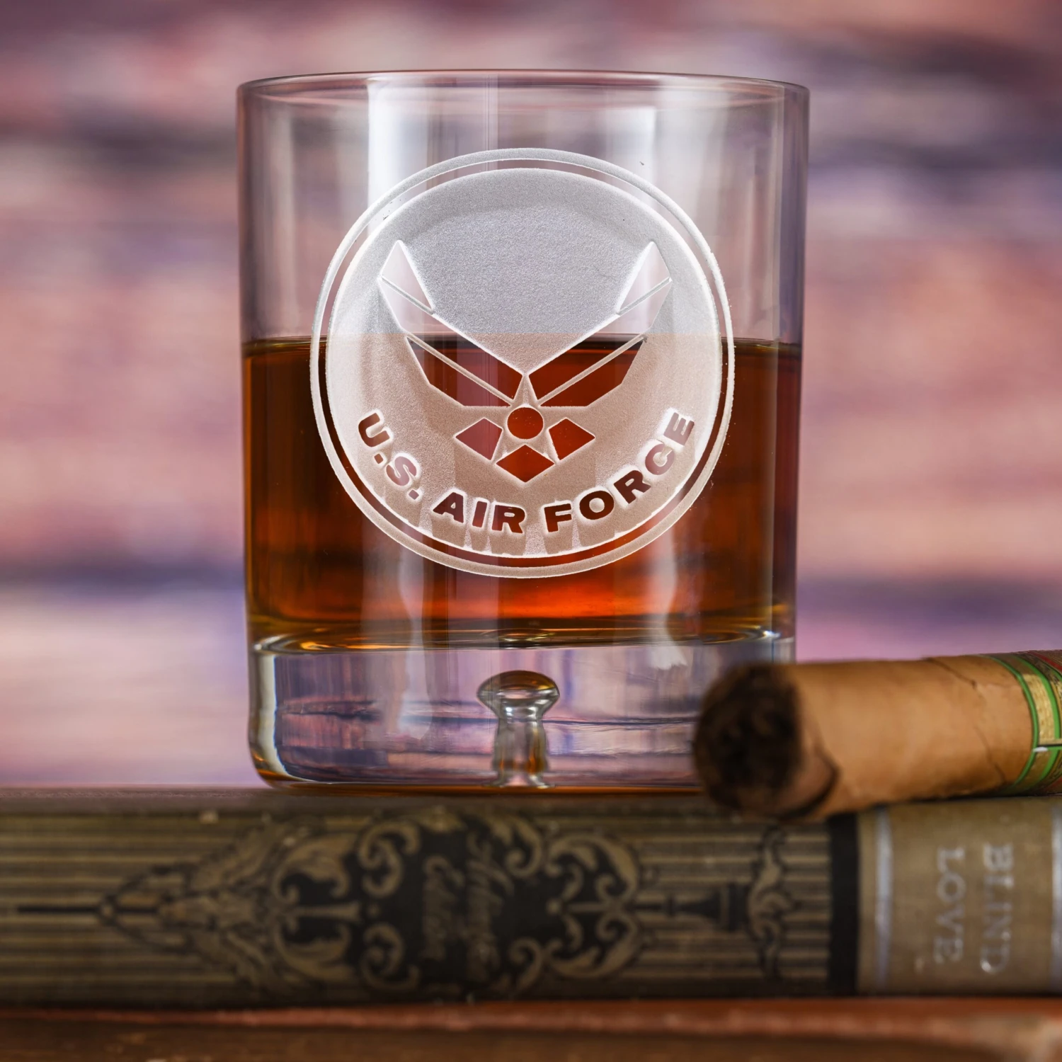 Engraved Air Force Whiskey Scotch Glasses 1 Engraved Air Force Whiskey Scotch Glasses