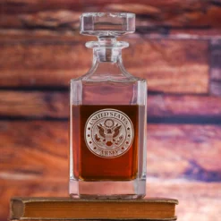 Army Engraved Square Whiskey Decanter