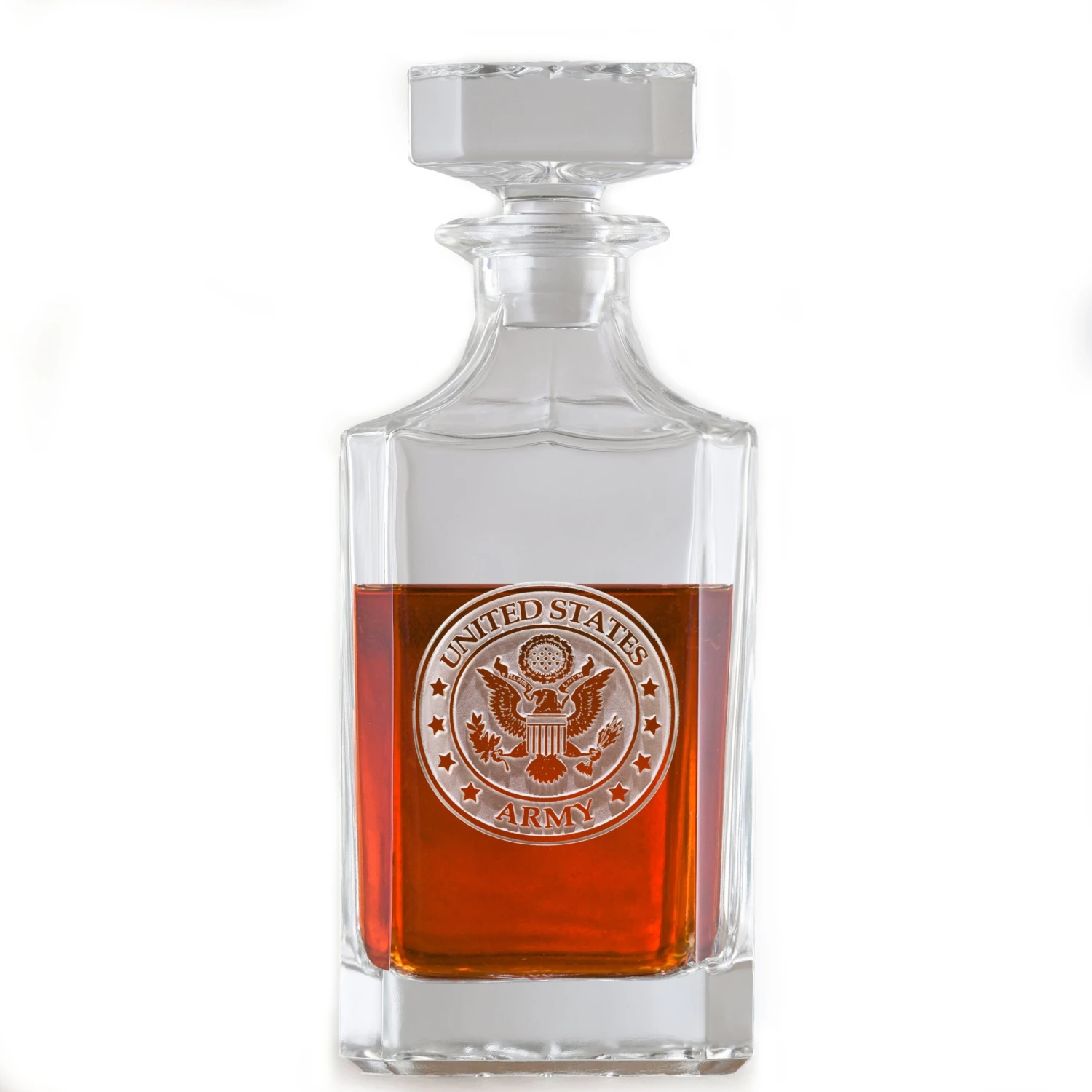 Army Engraved Square Whiskey Decanter 2 Army Engraved Square Whiskey Decanter - Image 2