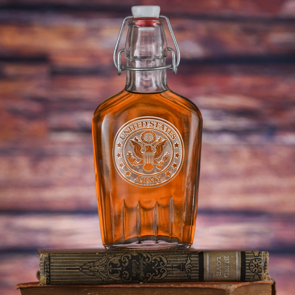 Army Seal Insignia Engraved Whiskey Flask Gift 1 Army Seal Insignia Engraved Whiskey Flask Gift