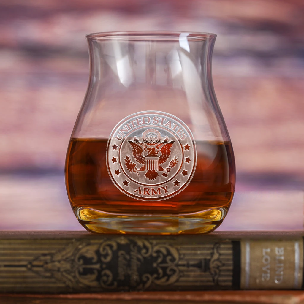 Army Canadian Whiskey Engraved Crystal Glass 1 Army Canadian Whiskey Engraved Crystal Glass