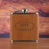 Groomsman Bamboo Custom Engraved Flask Gift