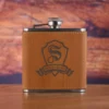 Custom Monogram Engraved Bamboo Flask Gift