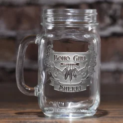 Boho Girl Gyspy Soul Hippie Chick Mason Jar Mug -crystal imagery shop BohoGirlmason