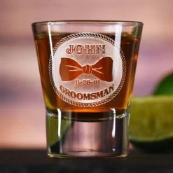Groomsman Shot Glasses, Bowtie