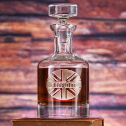British Flag Personalized Scotch Decanter