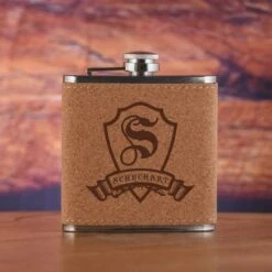 Custom Monogram Engraved Cork Flask Gift