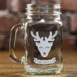 Personalized Reindeer Christmas Mason Jar Mug -crystal imagery shop DeerFemaleMason scaled