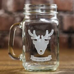 Personalized Reindeer Christmas Mason Jar Mug -crystal imagery shop DeerMaleMason