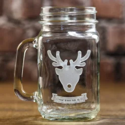 Personalized Reindeer Christmas Mason Jar Mug -crystal imagery shop DeerMaleMason scaled