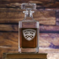 Honor Guard Decanter -crystal imagery shop DrillTeam Sqdec ColoredBackground