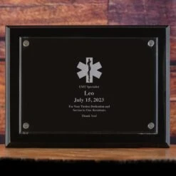 EMT First Responder Wall Plaque Recognition Award Laser Etched 4 EMT First Responder Wall Plaque Recognition Award Laser Etched -crystal imagery shop EMT Black Award H