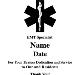 EMT First Responder Wall Plaque Recognition Award Laser Etched 5 EMT First Responder Wall Plaque Recognition Award Laser Etched -crystal imagery shop EMT Verbiage2