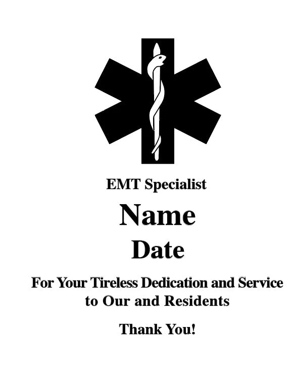 EMT First Responder Wall Plaque Recognition Award Laser Etched 3 EMT First Responder Wall Plaque Recognition Award Laser Etched - Image 3