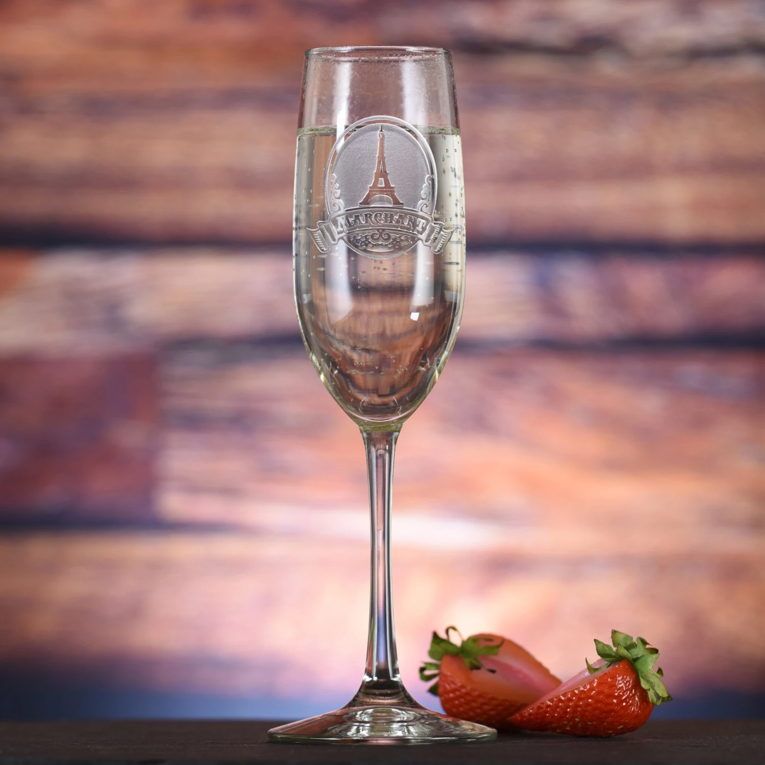 Eiffel Tower Engraved Champagne Flute Glass 1 Eiffel Tower Engraved Champagne Flute Glass