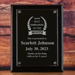 Employee Of The Month Wall Plaque Recognition Award Laser Etched