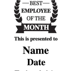 Employee Of The Month Wall Plaque Recognition Award Laser Etched -crystal imagery shop Employee Verbiage