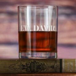 Ew, David! Engraved Deep Etched Rocks Whiskey Glass Gift