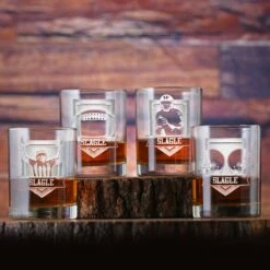 Football Game Super Bowl Fans Whiskey Glass Set