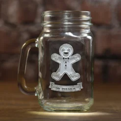 Personalized Gingerbread Man Or Woman Mason Jar Mug -crystal imagery shop GingerMaleMason scaled