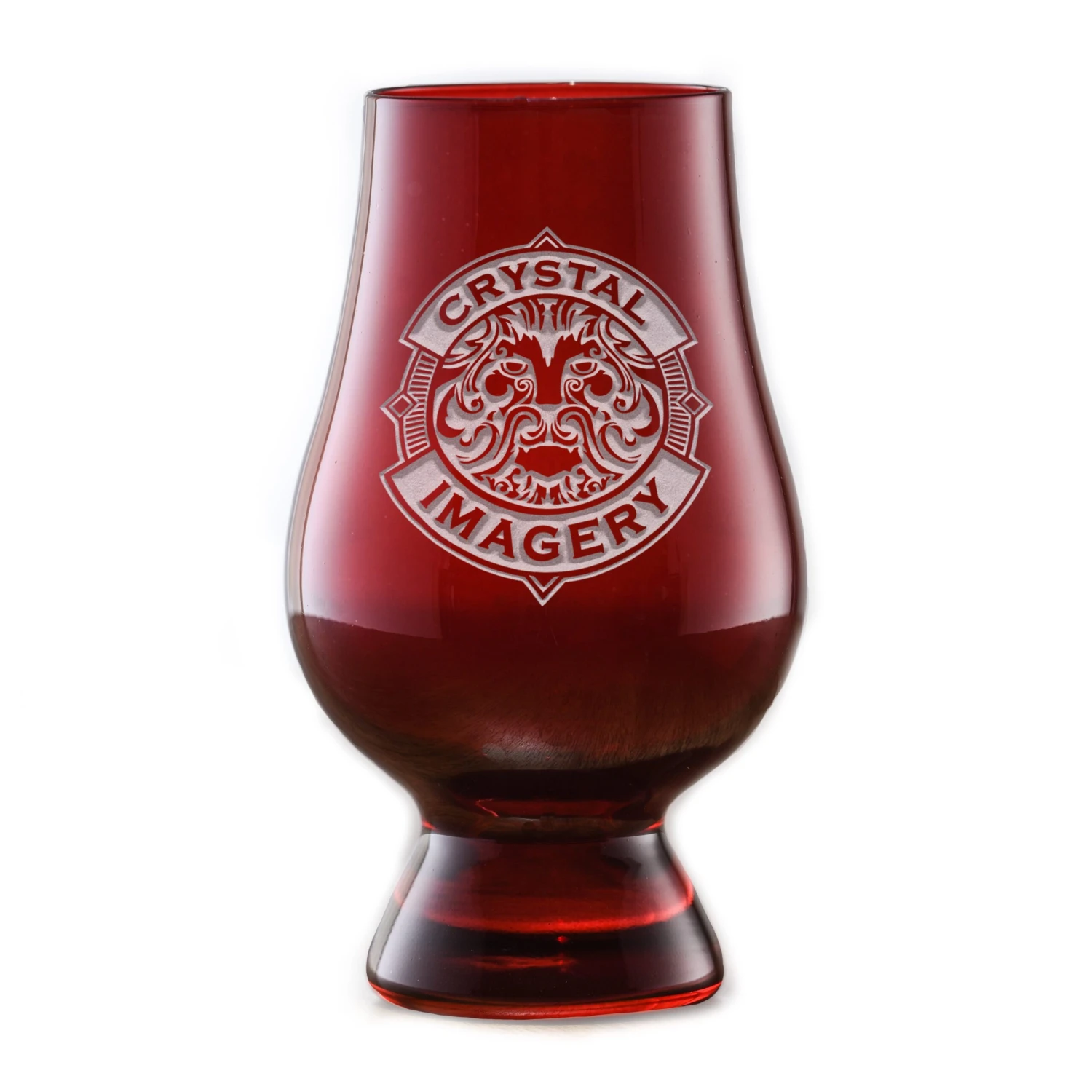 Custom Logo Engraved Red Glencairn Glass 2 Custom Logo Engraved Red Glencairn Glass - Image 2