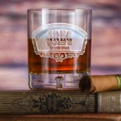 Engraved Whiskey Scotch Glass For Groomsmen