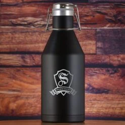 Custom Monogram Black Beer Growler Gift