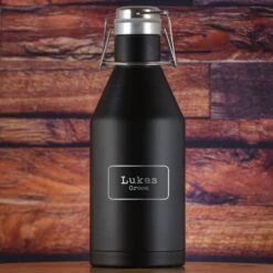Custom Groomsman Gift Black Beer Growler