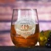 Engraved Anniversary Stemless Wine Glass