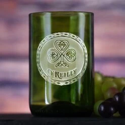 Irish Green Recycle Wine Bottle Glass Tumbler, St Patrick's Day Gift
