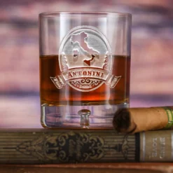 Engraved Italian Whiskey Scotch Glass