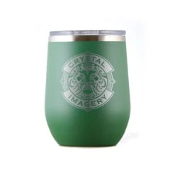 Stemless Wine Travel Tumbler With Your Own Logo Yeti Style -crystal imagery shop LESS TUMB Green Logo