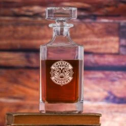 Laser Etched Your Logo Square Whiskey Decanter