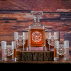 Your Logo Whiskey Decanter And Glasses Gift Set
