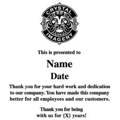 Black Wall Plaque Recognition Award Your Design Laser Etched -crystal imagery shop Logo Verbiage1