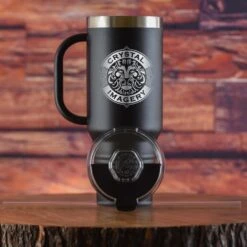Your Logo 40 Oz Travel Mug With Handle, Straw Included -crystal imagery shop Logo Version2 tumbstnly