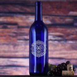 Logo Wine Bottle In Blue Or Green