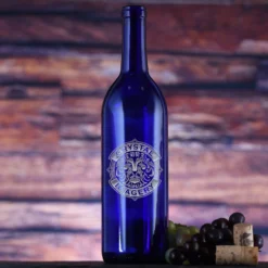 Logo Wine Bottle In Blue Or Green