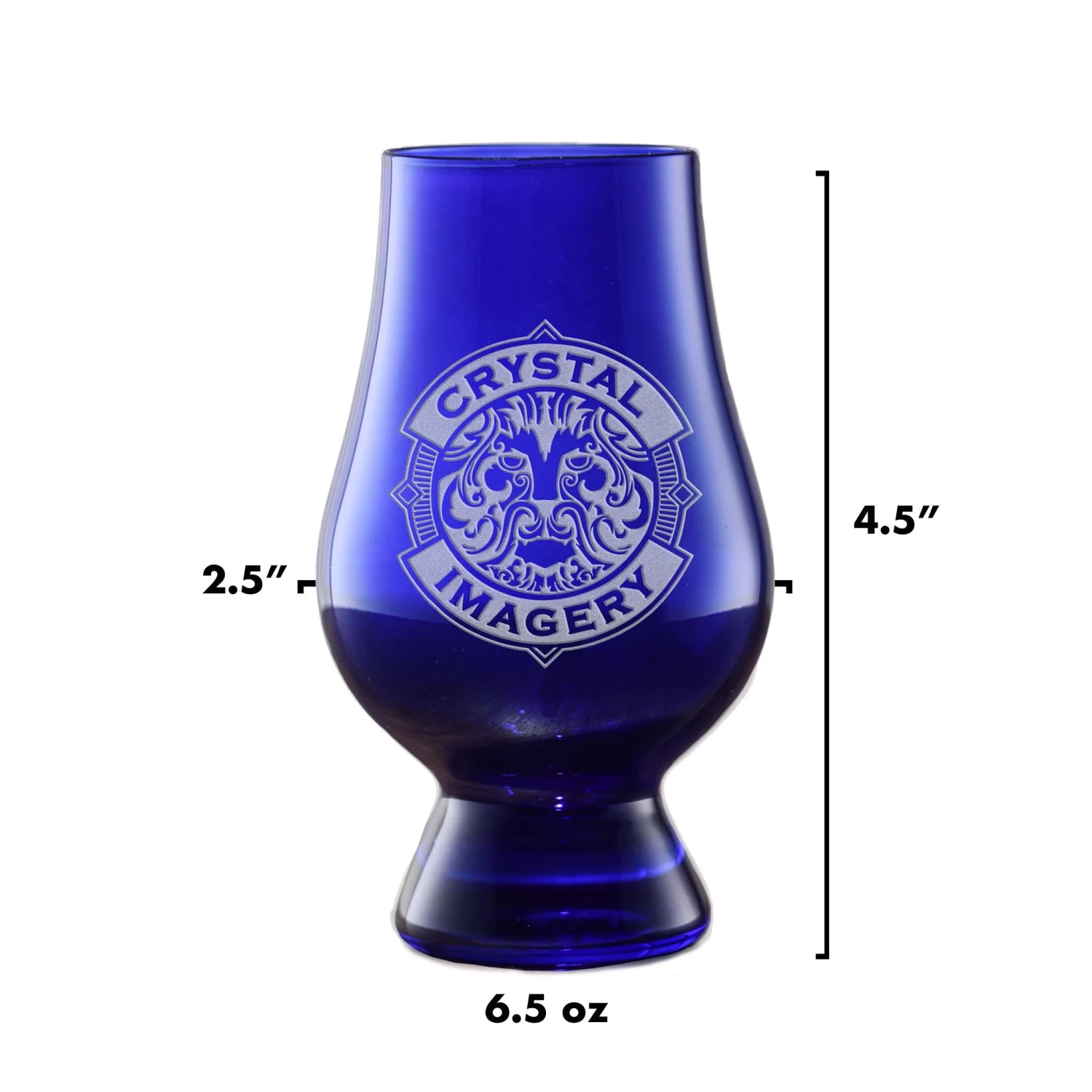 Engraved Blue Glencairn Whisky Glass 2 Engraved Blue Glencairn Whisky Glass - Image 2