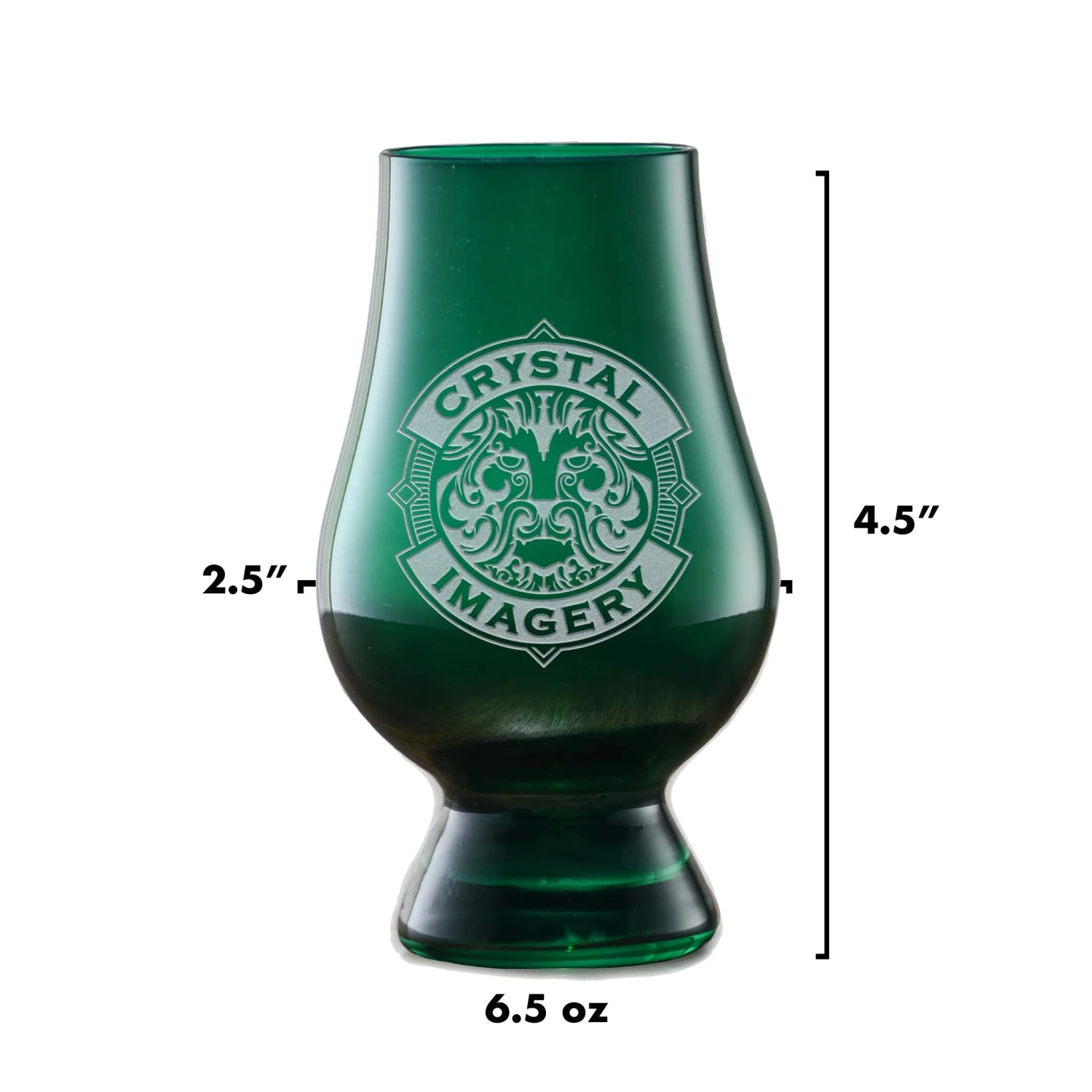 Custom Logo Engraved Green Glencairn Glass 3 Custom Logo Engraved Green Glencairn Glass - Image 3