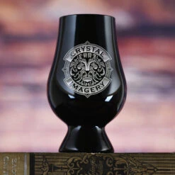 Custom Logo Engraved Black Glencairn Glass