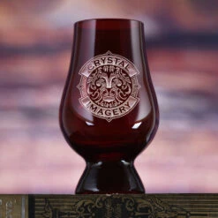 Custom Logo Engraved Red Glencairn Glass