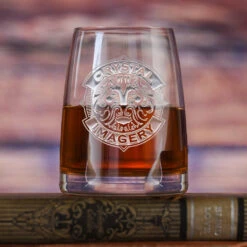 My Logo Engraved Whiskey Glass, Stolzle Crystal | Corporate Glassware