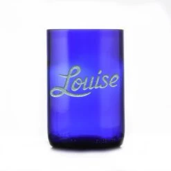 Thelma & Louise Engraved Tumbler Set, Recycled Wine Bottle -crystal imagery shop Louise blue