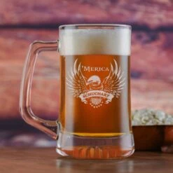 Patriotic USA 'Merica Bald Eagle Beer Mug