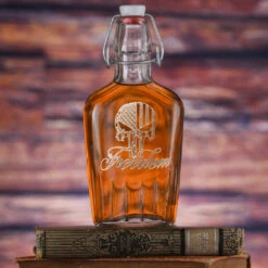 Freedom Skull USA Patriotic Flask Gift For Men