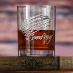 Bravery Flag Stars And Stripes Whiskey Glass